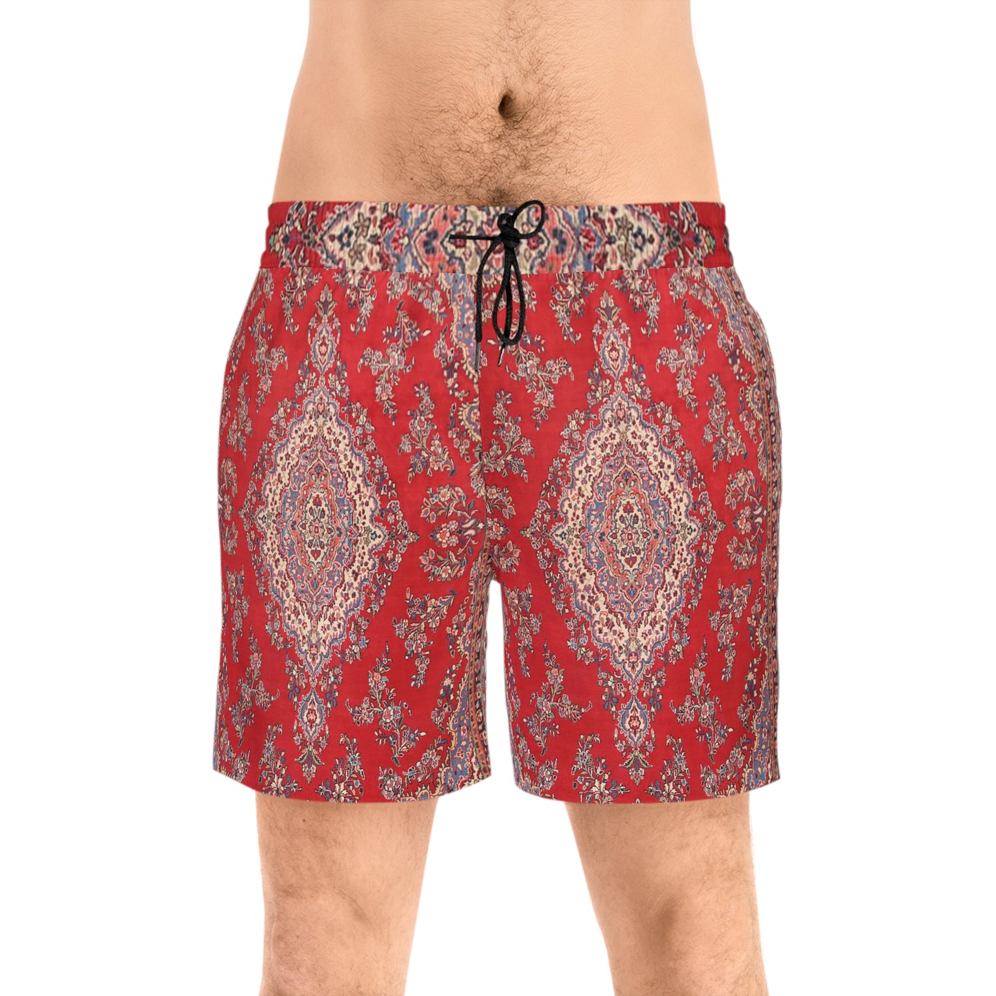 Red Persian Rug Men's Mid-Length Swim Shorts (AOP)