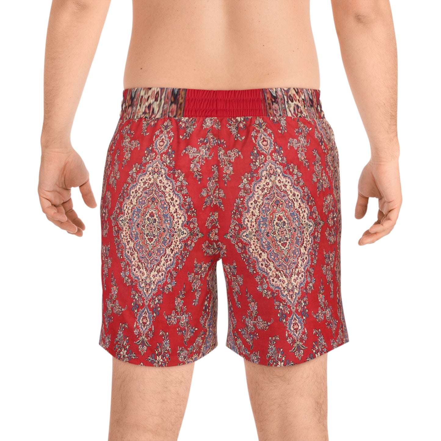 Red Persian Rug Men's Mid-Length Swim Shorts (AOP)