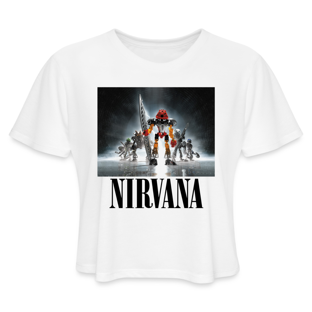 The Official Bionicle Nirvana Crop Top - white