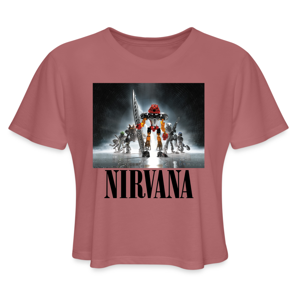 The Official Bionicle Nirvana Crop Top - mauve