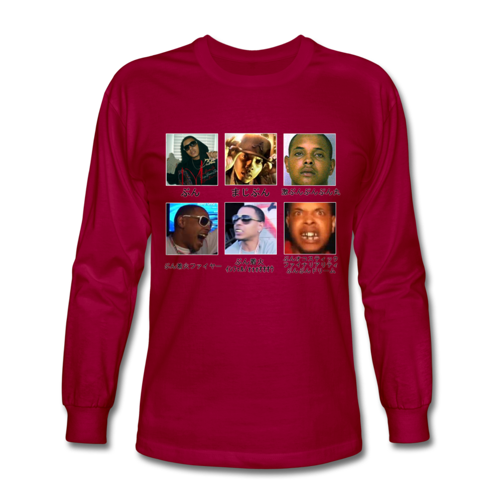 OJ Da Juiceman the most vibrant and life giving long sleeve shirt youve ever laid eyes upon - dark red